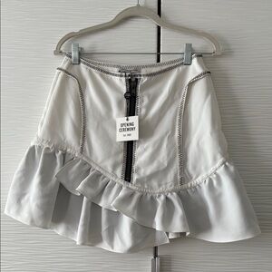 Opening Ceremony White Ruffle Mini Skirt